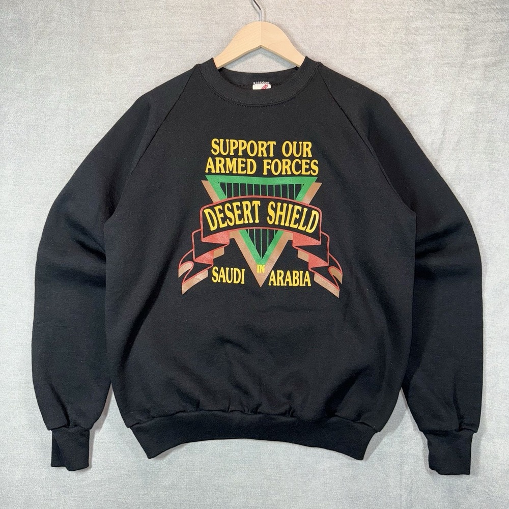 Vintage Operation Desert Shield Saudi Arabia Crewneck Sweatshirt Adult Large USA